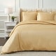 preview thumbnail 42 of 84, Superior 1200 Thread Count Egyptian Cotton Solid or Embroidered Duvet Cover Set Gold - California King
