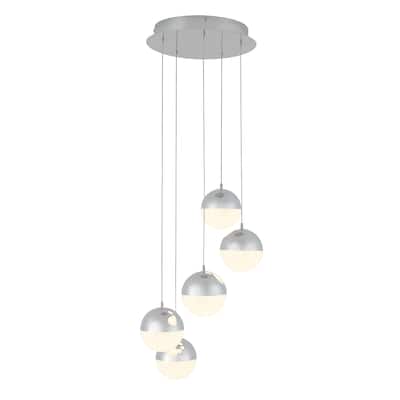 Artika Sparkle 5-Light LED Pendant Ceiling Light, Chrome