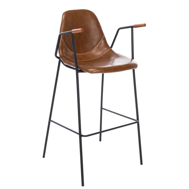 SAFAVIEH Coral Mid-Century Bar Stool - 25" W x 21.5" D x 39" H - 21Wx21Dx42H