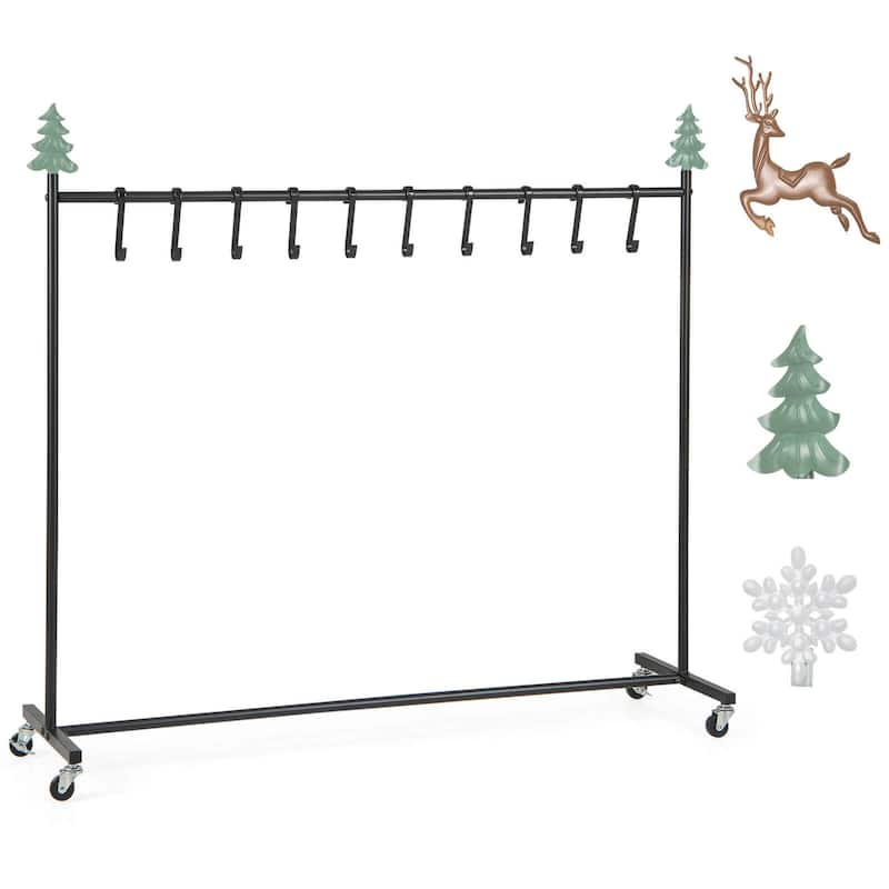 Costway 10-Hook Christmas Stocking Holder Stand on Wheels with 6 - See Details