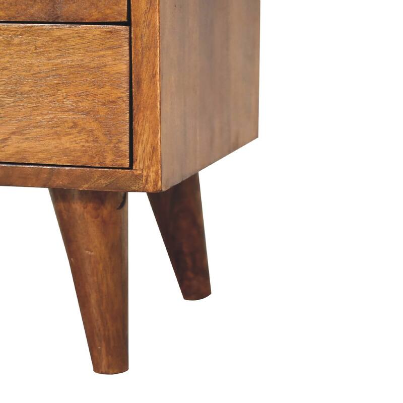 Mid Century Modern Style Drawer Nightstand With Open Shelf,Wooden