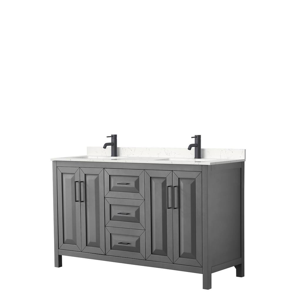 Daria 60 Inch Double Vanity, Cultured Marble Top
