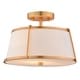 preview thumbnail 8 of 10, Marion 2-Light Mid-Century Modern Drum Semi Flush Mount Lighting Ceiling Fixture White Linen Shade for Entryway, Kitchen