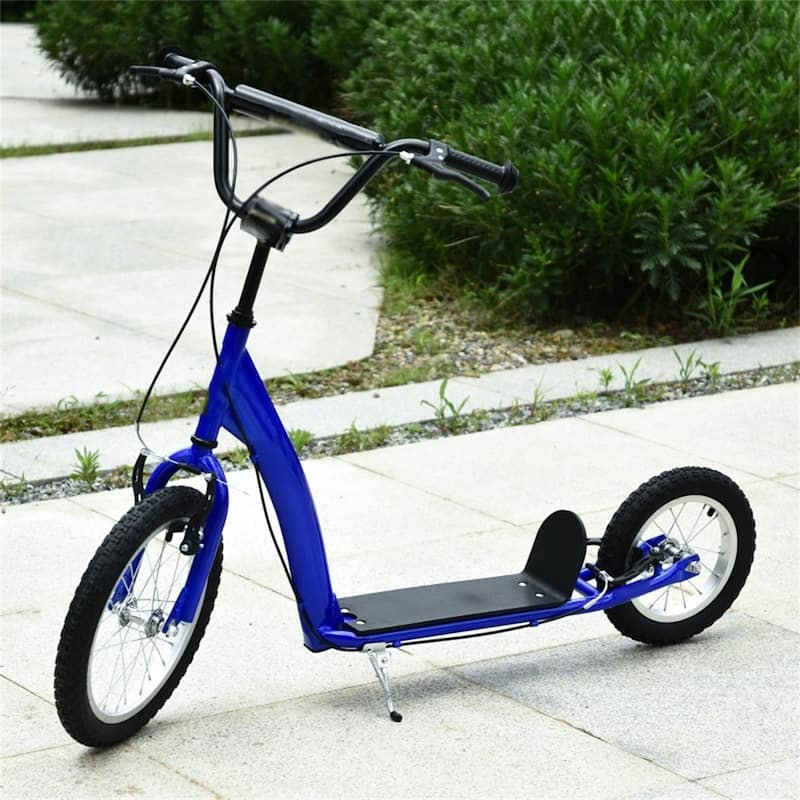 Adjustable Height Balance Training Scooter with Soft Grip Handlebar and Sturdy Rubber Wheels for Kids