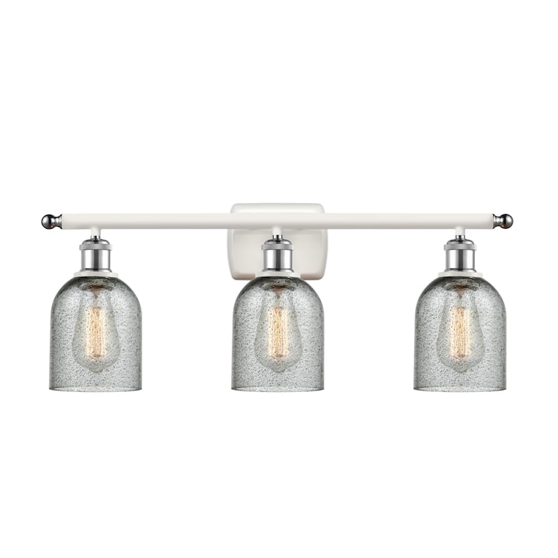 Innovations Lighting Caledonia 3 Light 26" Wide Bathroom Vanity Light - White and Polished Chrome / Charcoal