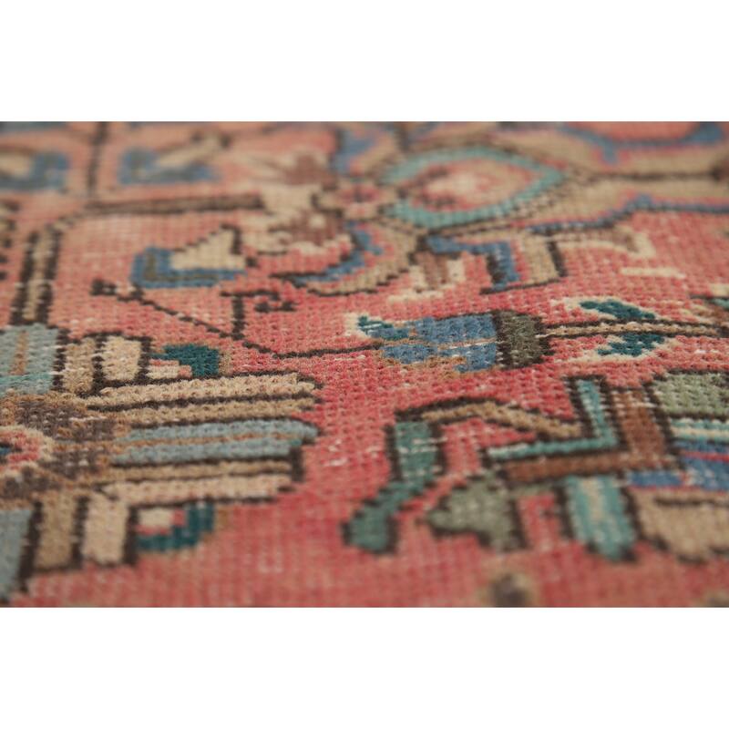 Pink Tabriz Persian Area Rug Hand-Knotted Traditional Wool Carpet - 9'8" x 12'8"