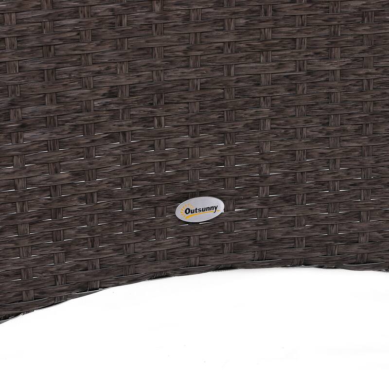 Outsunny 5-piece Wicker Patio Chairs, Ottomans, and Coffee Table Set