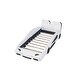 preview thumbnail 6 of 10, Twin Size Race Car-Shaped Platform Bed with Wheels, Fun and Sturdy Design for Young Racing Fans, Safety Features Included, White