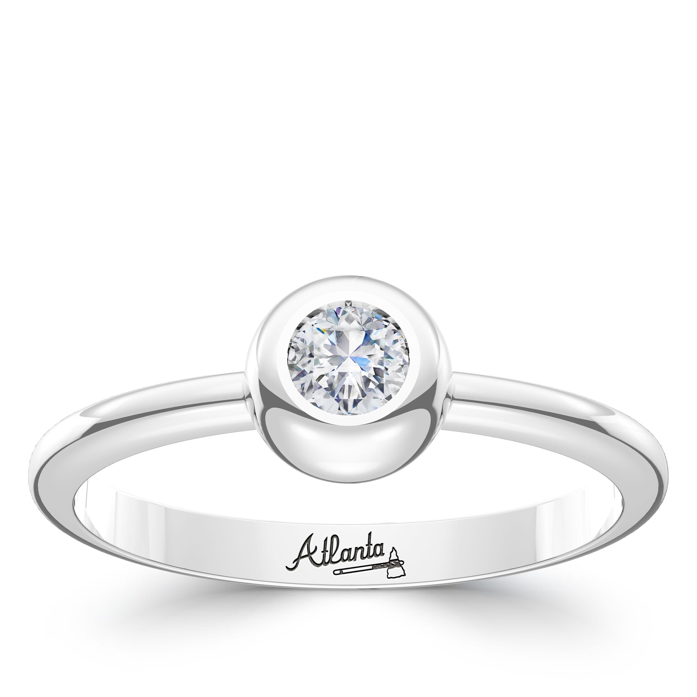 Shop Atlanta Braves Engraved Sterling Silver Diamond Ring On Sale Overstock 29915489