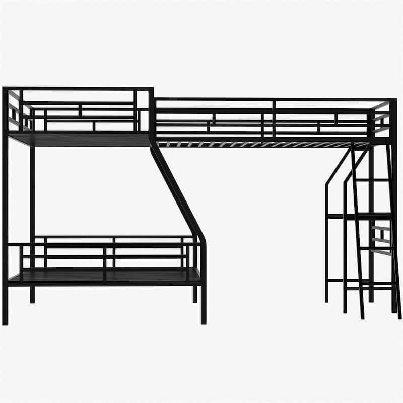 Merax L-shaped Twin over Full Bunk Bed with Twin Loft Bed and Desk