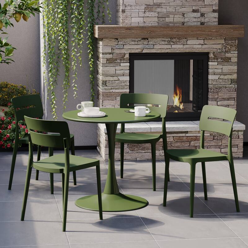 Frond and Form Outdoor Stacking Dining Side Chair (Set of 4)