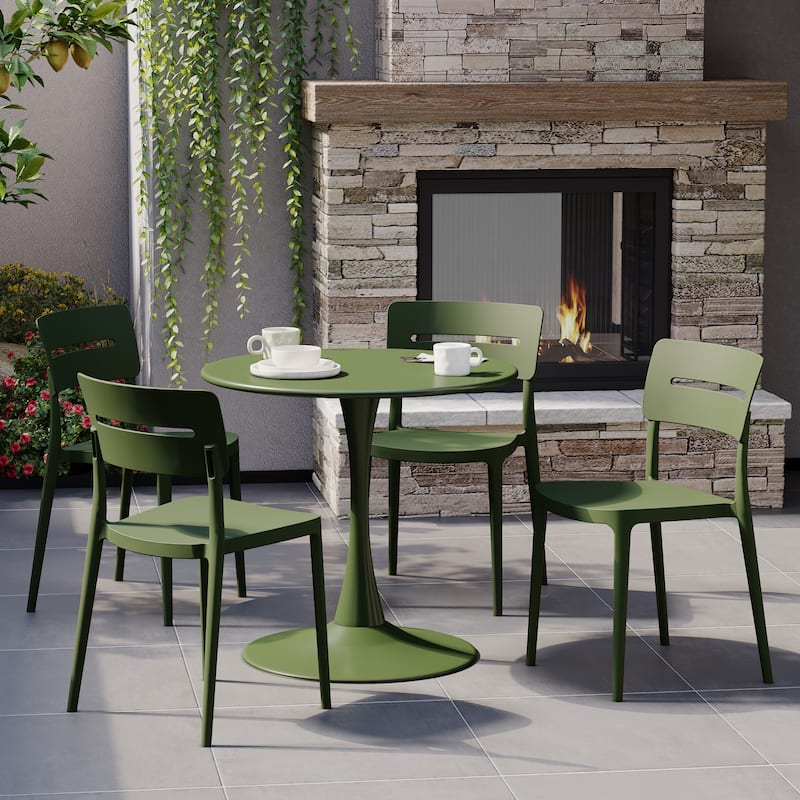 Frond and Form 4-Person Outdoor Round Dining Set