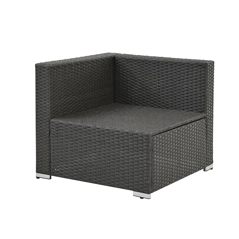 GDFStudio - Lisbon 7-Piece Outdoor PE Rattan Patio Set with Cushions and Square Tempered Glass Table, Seats 6