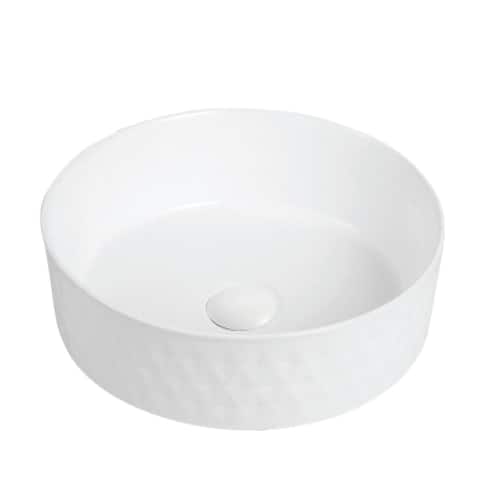 Karran Valera 14" Vitreous China Vessel Bathroom Sink in White