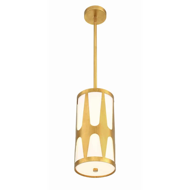 Royston 1 Light Antique Gold Pendant - 7"W x 14"H x 7"D