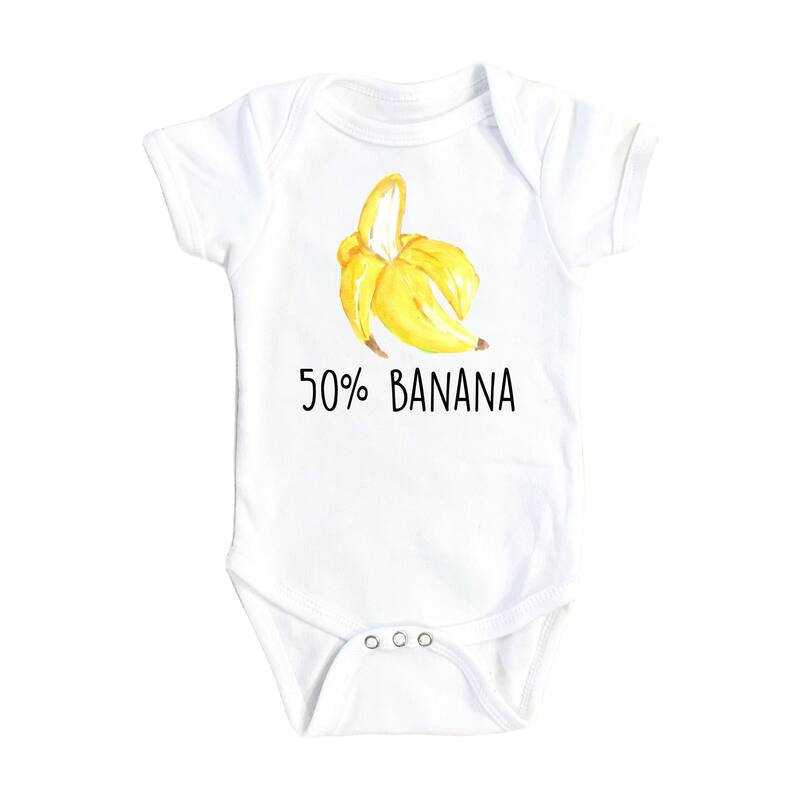 Banana 50 - Baby Boy Girl Clothes Infant Bodysuit Funny Cute Newborn - White - 0-3M