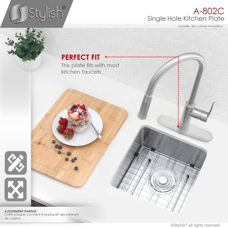 Single Hole 9.75-inch Kitchen Faucet Plate