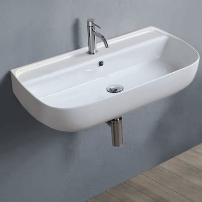 Nameeks CeraStyle 078700-U-One Hole Aqua 29-5/8" Rectangular Ceramic