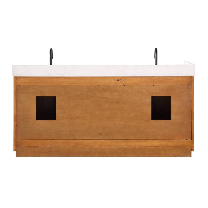 Altair Gavino Bath Vanity with Grain White Composite Stone Top, no Mirror