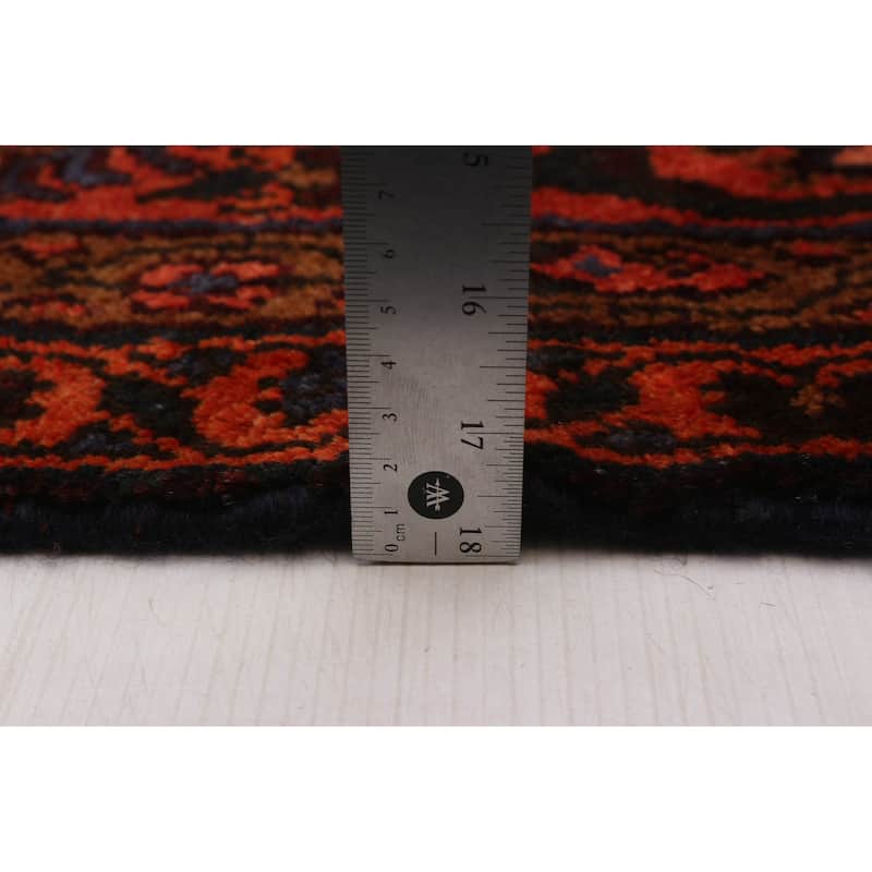 ECARPETGALLERY Hand-knotted Andelz Navy, Orange Wool Rug - 3'9 x 14'0