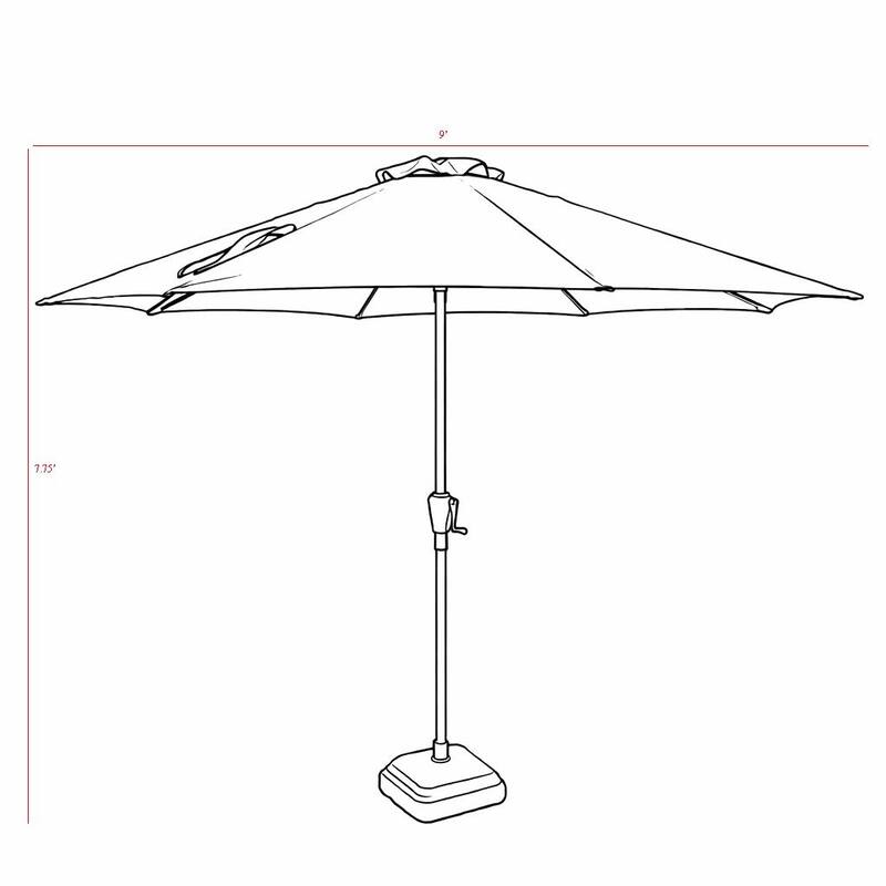 9 ft. Aluminum Market Automatic Tilt Patio Umbrella with Windvent in Tuscan