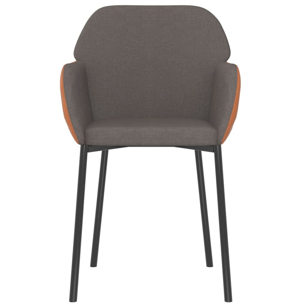 Dining Chairs 2 pcs Dark Gray Fabric and Faux Leather - Bed Bath