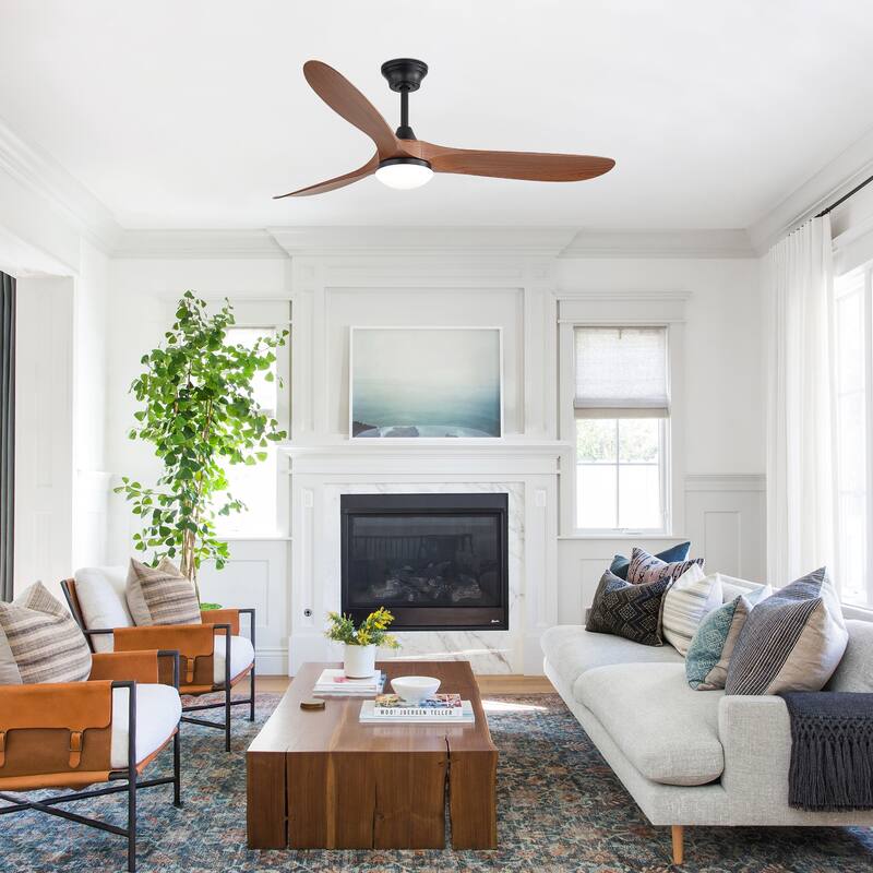 60 Inch Ceiling Fan with Lights, 3 ABS Fan Blades, Quiet Energy Efficient DC Motor, Smart App & Remote Control - 60 Inches