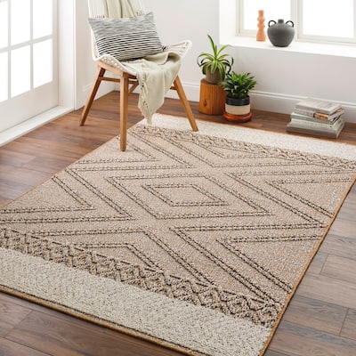 Livabliss Sarasota Outdoor Safe Farmhouse Netural Area Rug