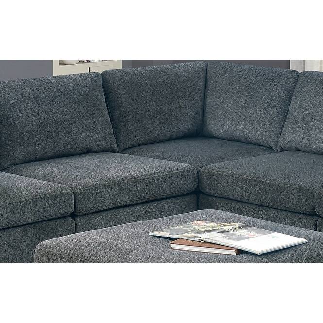 1pc Grey Chenille Modular Corner Wedge Sofa 37x37x35 inches