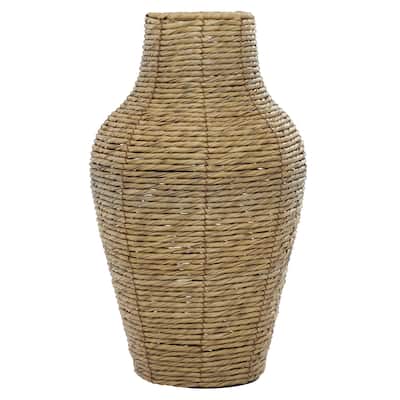 Faux Seagrass Handmade Tall Woven Floor Decorative Vase - Brown - Roche River Decor