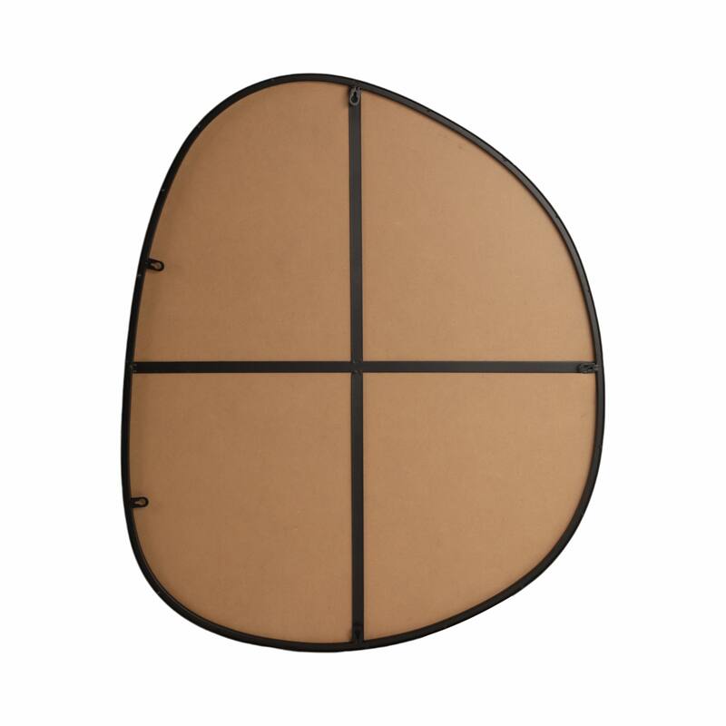 Metal Decorative Mirror - Abstract Shape Wall Accent - 35" Black - 29.5" x 1" x 35.25"