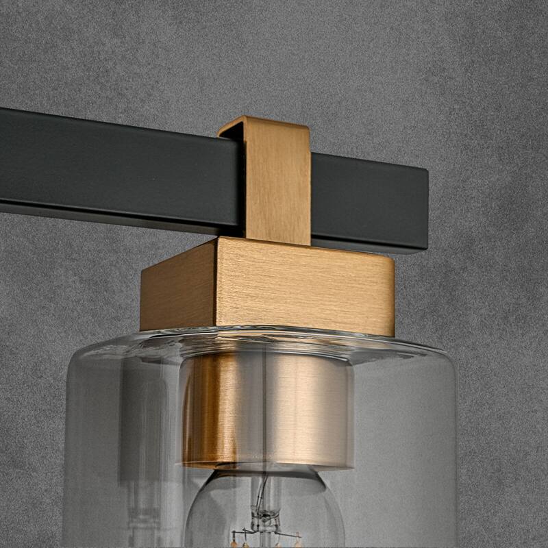 3-Light Bathroom Vanity Light Wall Sconce with Clear Glass Shade - 20.1-in W x 5.7-in D x 8.9-in H