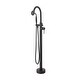 preview thumbnail 17 of 20, Vanityfair Floor Mount Freestanding Bathtub Faucet Tub Filler with Hand Shower Matte Black