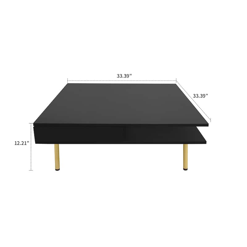 Contemporary Classic High Gloss Wooden Square Coffee Table