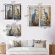 preview thumbnail 4 of 11, Designart "Blue Heron By The Watersite Watercolor I" Animals Framed Wall Art Set Of 2 Canvas Set For Living Room Decor