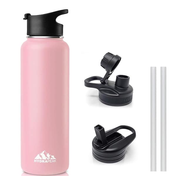 JoyJolt 32 oz. Pink Vacuum Insulated Stainless Steel Water Bottle with Flip  Lid and Sport Straw Lid JVI10203 - The Home Depot