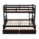 preview thumbnail 25 of 44, Versatility Twin over Full Wooden Kids Bed Bunk Bed with Two Storage Drawers,Ladder and Guardrails