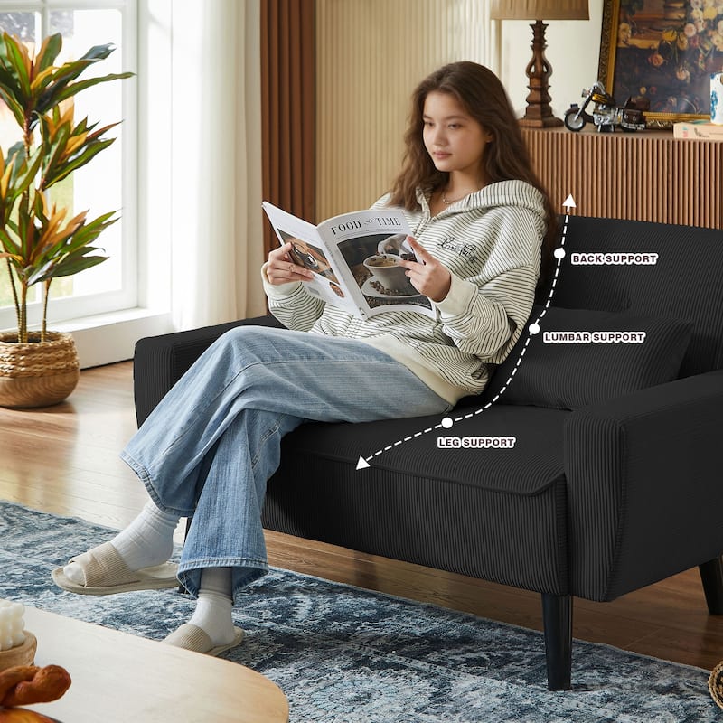 3-Piece Living Room Sectional Sofa Set with Loveseat and Ottoman