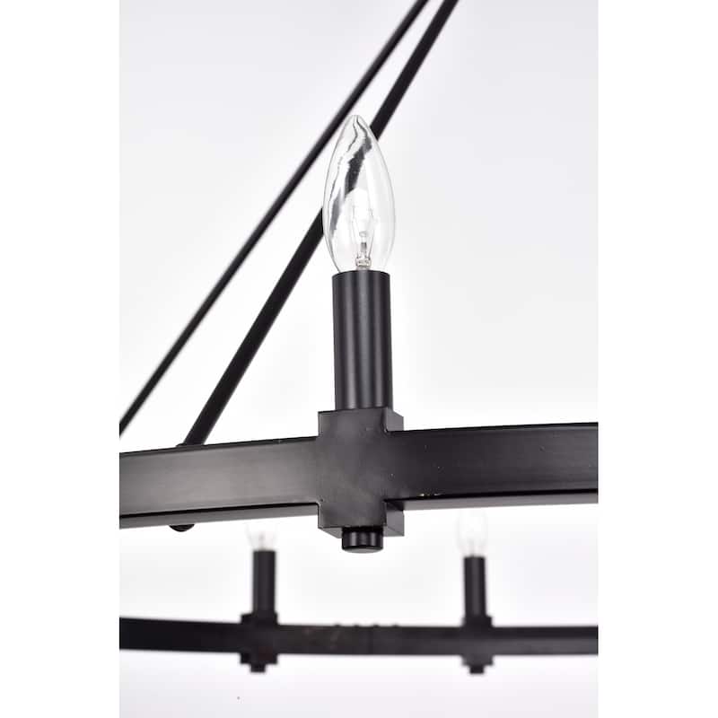 Elijah Matte Black 16-Light 47-Inch Round Wagon Wheel Chandelier
