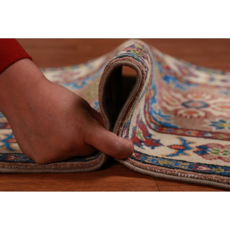 Geometric Kazak Accent Foyer Rug Hand-Knotted Wool Carpet - 2'0"x 3'0"