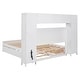 preview thumbnail 11 of 13, Queen Size Wooden Bed with Trundle, Cabinet, and Sockets, White
