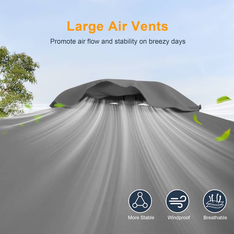 LIVOOSUN 10 x 6.5ft Outdoor Market Patio Umbrella w/Tilt and Crank