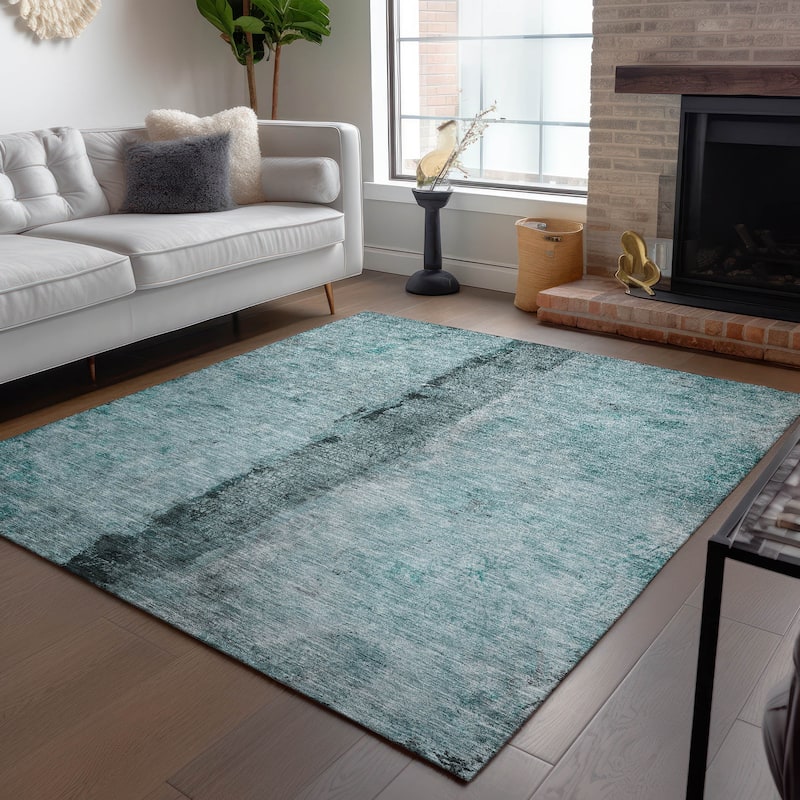 Machine Washable Indoor/ Outdoor Chantille Modern Contemporary Rug