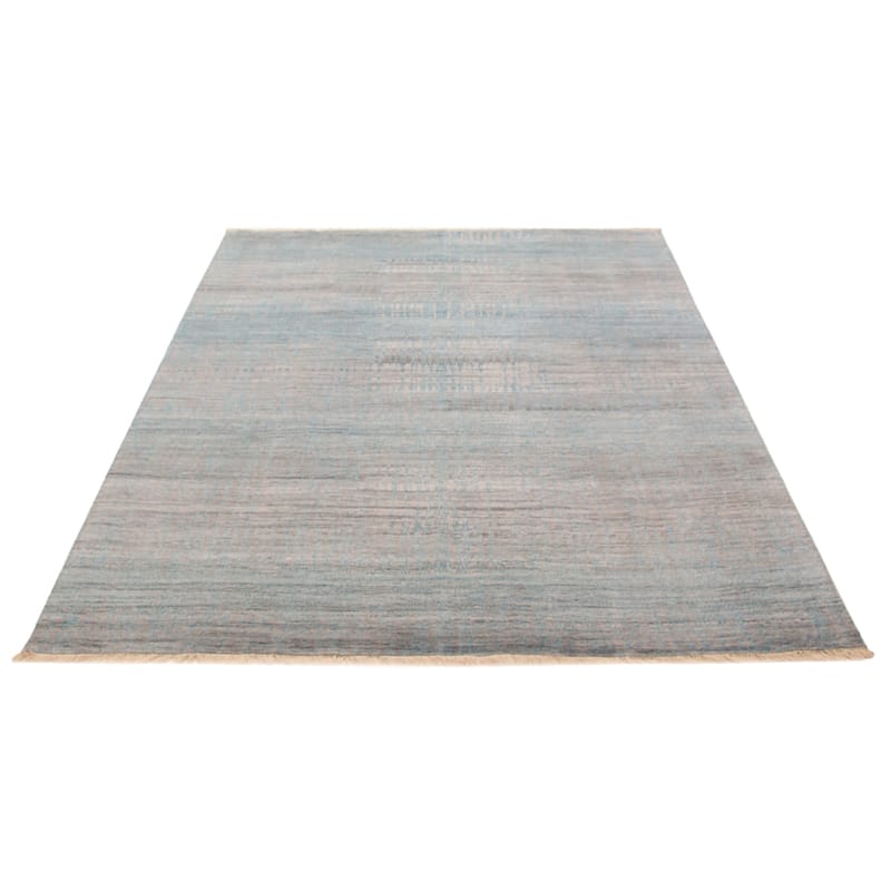 ECARPETGALLERY Hand-knotted Legacy Light Grey Viscose, Wool Rug - 7'10 x 9'8