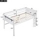preview thumbnail 5 of 6, White Wood Loft Bed with Hanging Clothes Racks