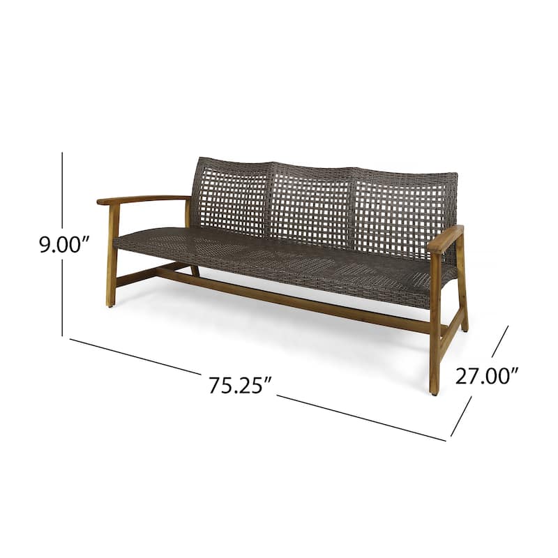 1-Piece Acacia Wood Patio Sofa