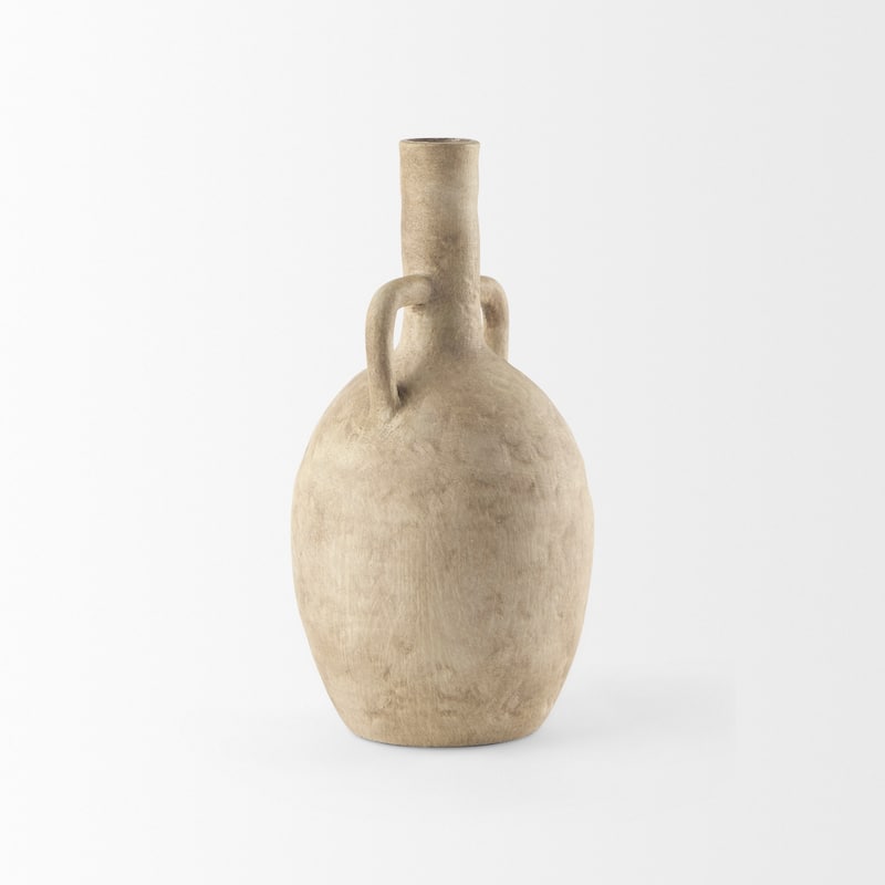 Zenni Warm Beige Ceramic Vase (12")