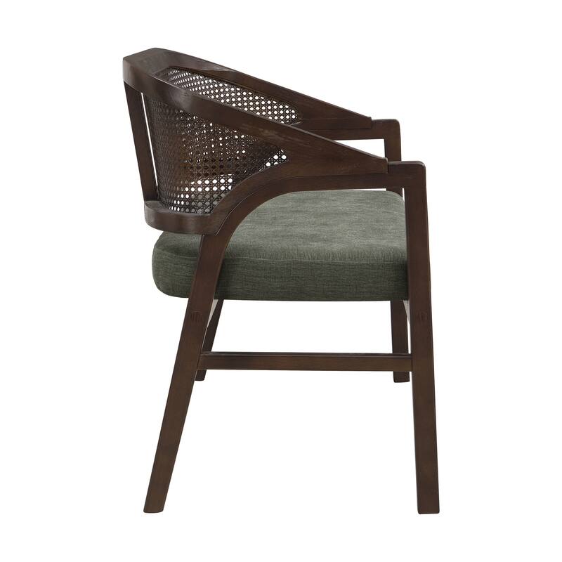 Christopher Knight Home - Curved Rubberwood Cane 46.25" Upholstered Loveseat