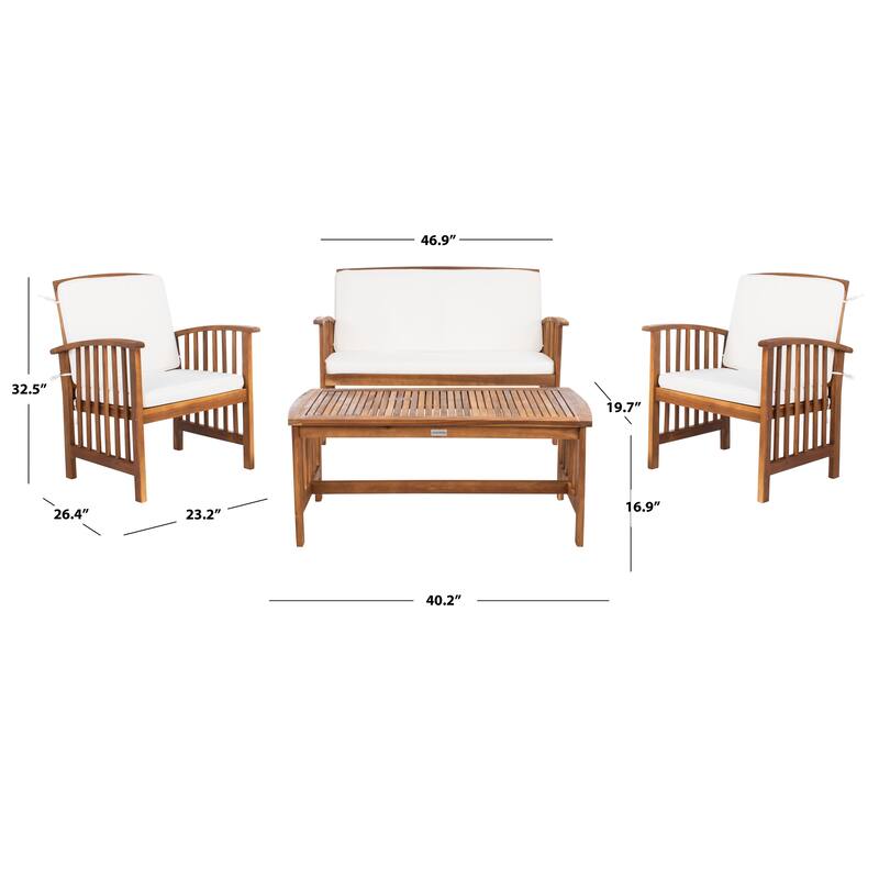 SAFAVIEH Outdoor Rocklin 4-piece Conversation Patio Set