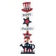 preview thumbnail 7 of 14, Glitzhome Americana Happy Patriotic's Day Wooden Uncle Sam Porch Decor